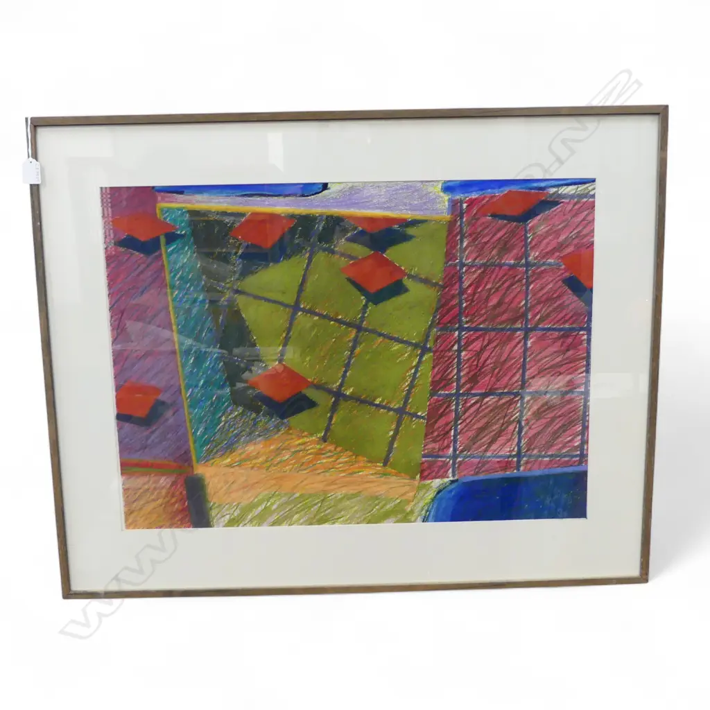 MICHAEL REED (b. CHCH 1950) 'INTERIOR MOTIVES 3' DRY PASTEL ON RAG PAPER '83 525x725mm  Image 1++