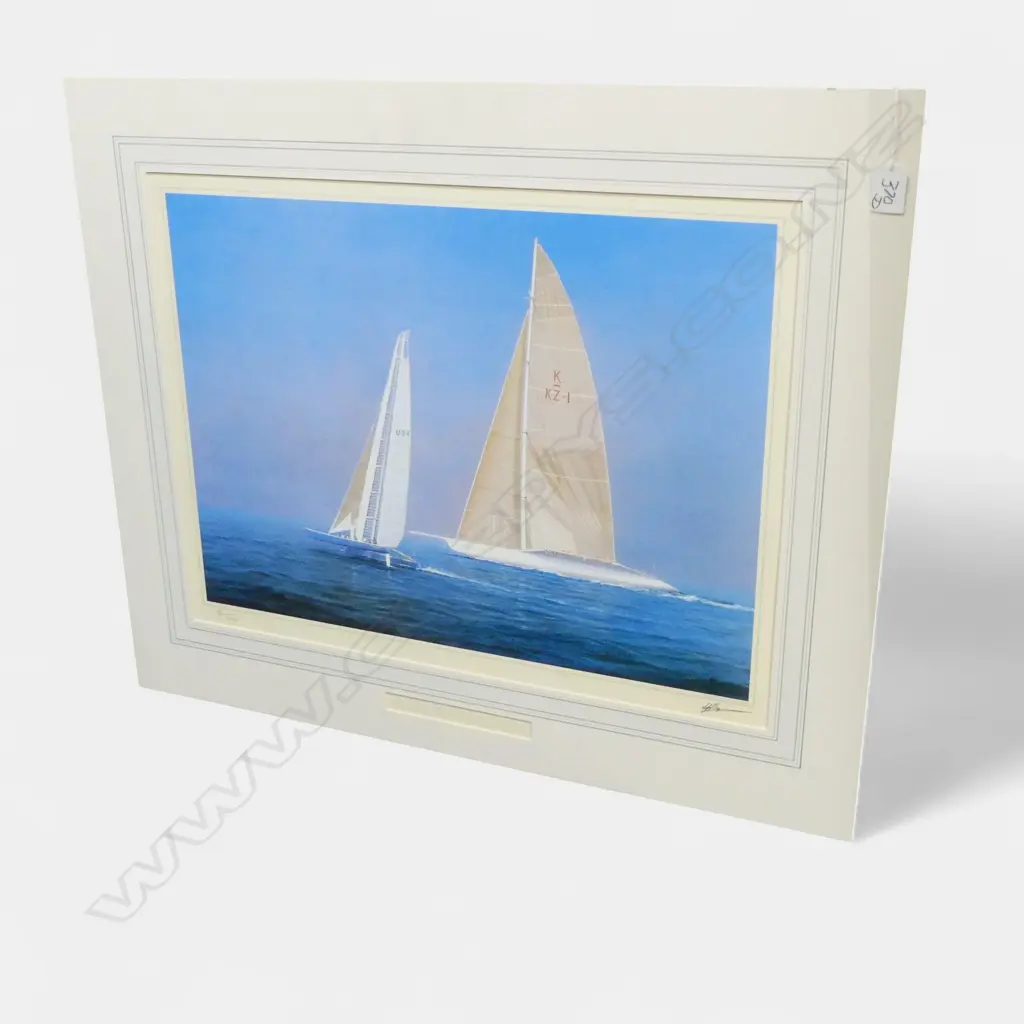 TIM THOMPSON YACHT PRINT '1988 STARS AND STRIPES DEFEATS NZ' 18/1000 445x590mm Image 1++