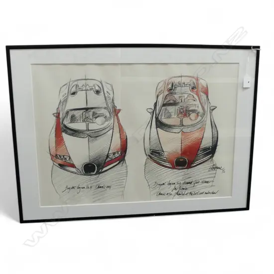 BUGATTI CAR DESIGN PRINT 410x585mm