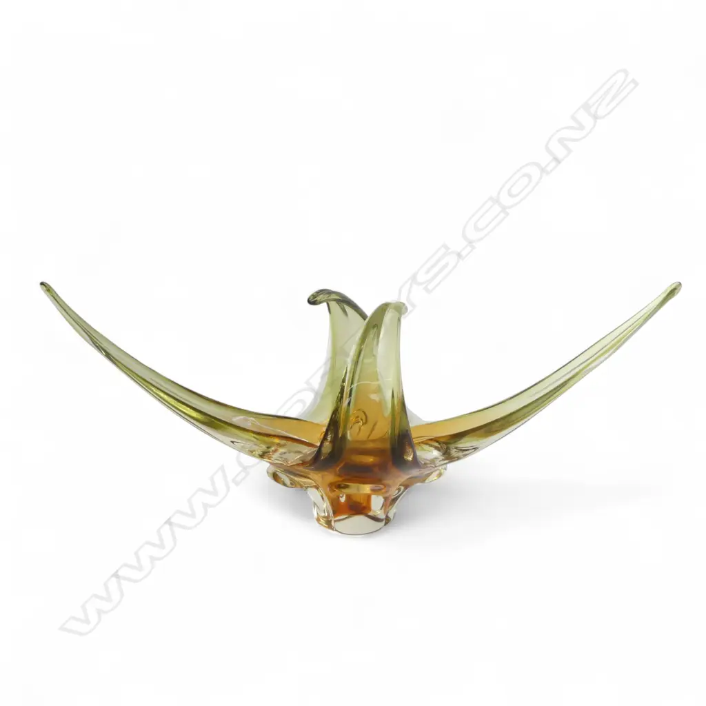SUBSTANTIAL VINTAGE ART GLASS CENTREPIECE, 520 x 200mm Image 1++