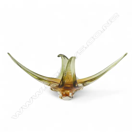 SUBSTANTIAL VINTAGE ART GLASS CENTREPIECE, 520 x 200mm