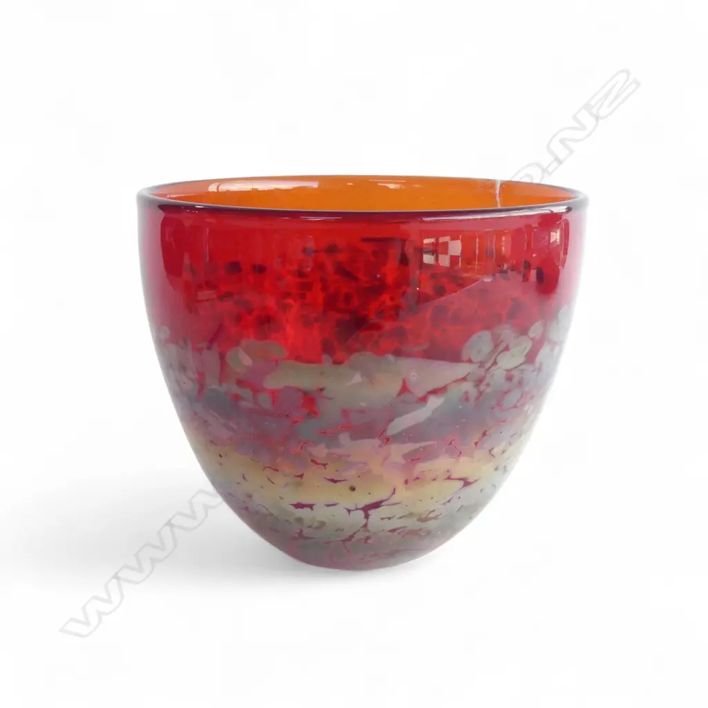 LYNDEN OVER LAVA GLASS BOWL, SIGNED & DATED '04 H.175mm Image 1++