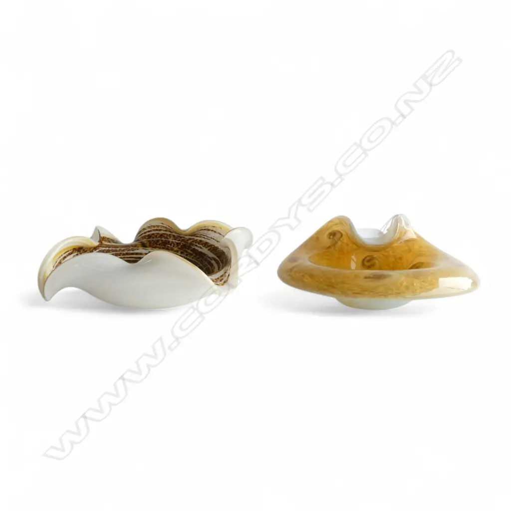 2 MURANO GOLD ART GLASS BOWLS W.225mm Image 1++