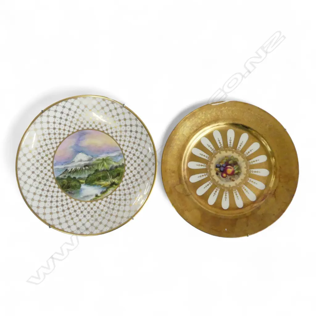 ROYAL AYNSLEY PLATE Dia.270 + HEREFORD N.Z. HANDPAINTED TARANAKI Dia.270mm Image 1++