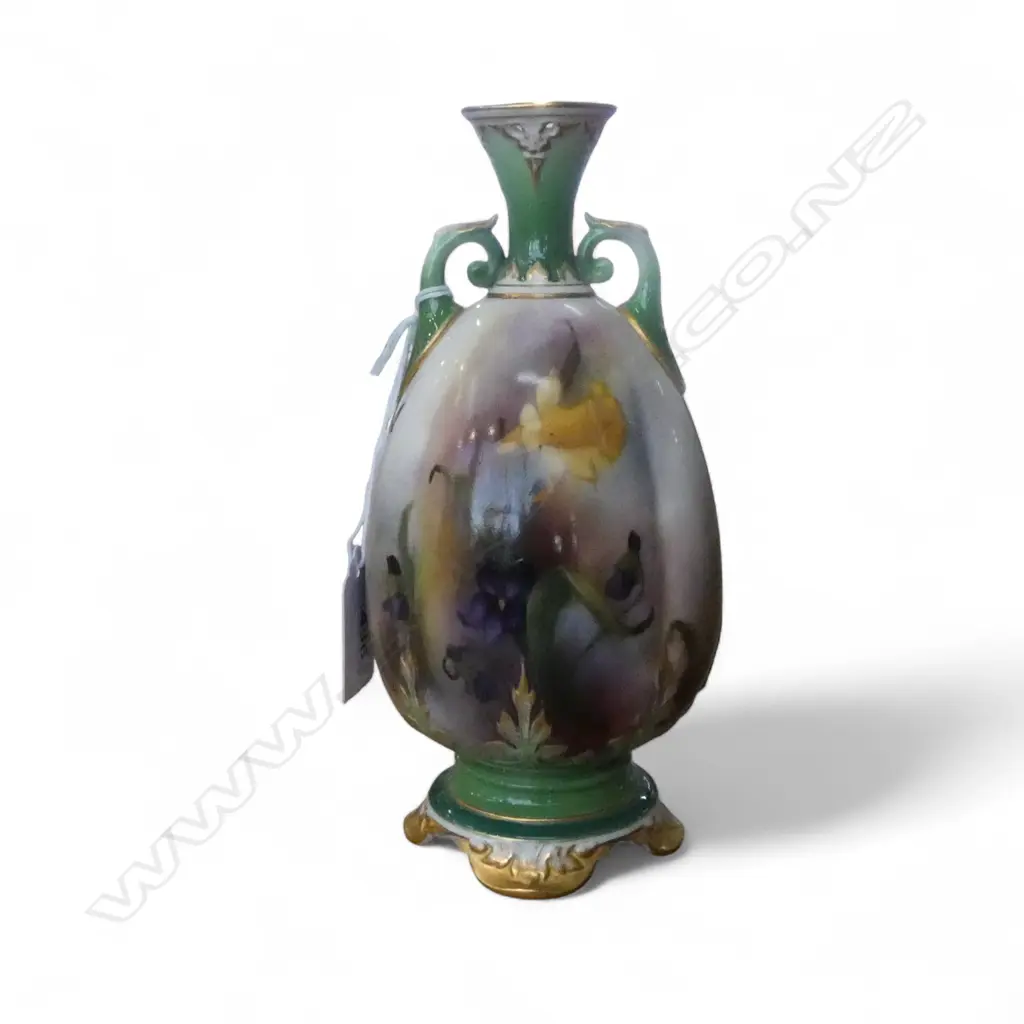 1905 ROYAL WORCESTER URN hand painted spring flowers by Hadley H.182mm Image 1++