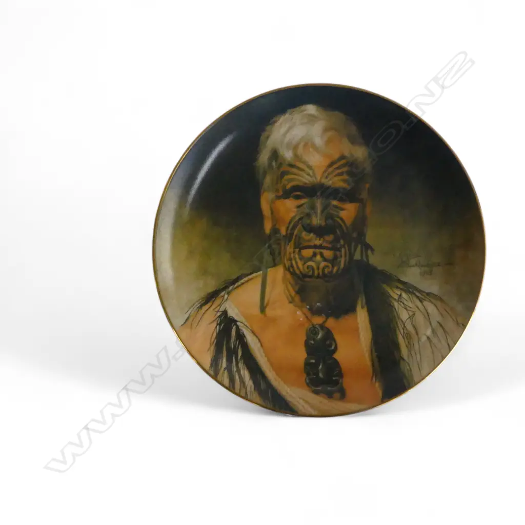 TEMUKA PORCELAIN GOLDIE PLATE 'TE AHO' 789B Dia.195mm with certificate Image 1++