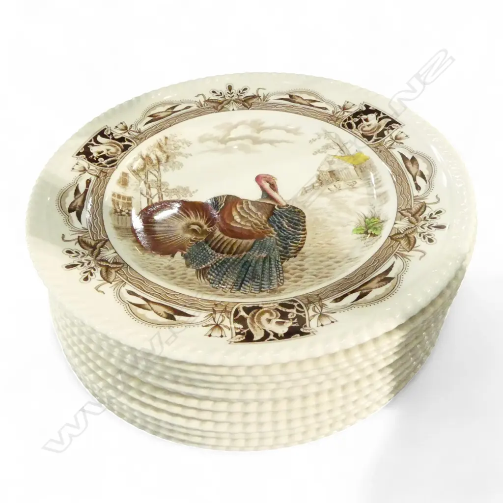 12 JOHNSON BROS. 'BARNYARD KING' DINNER PLATES 275mm dia Image 1++