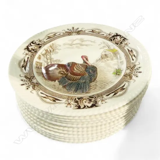 12 JOHNSON BROS. 'BARNYARD KING' DINNER PLATES 275mm dia