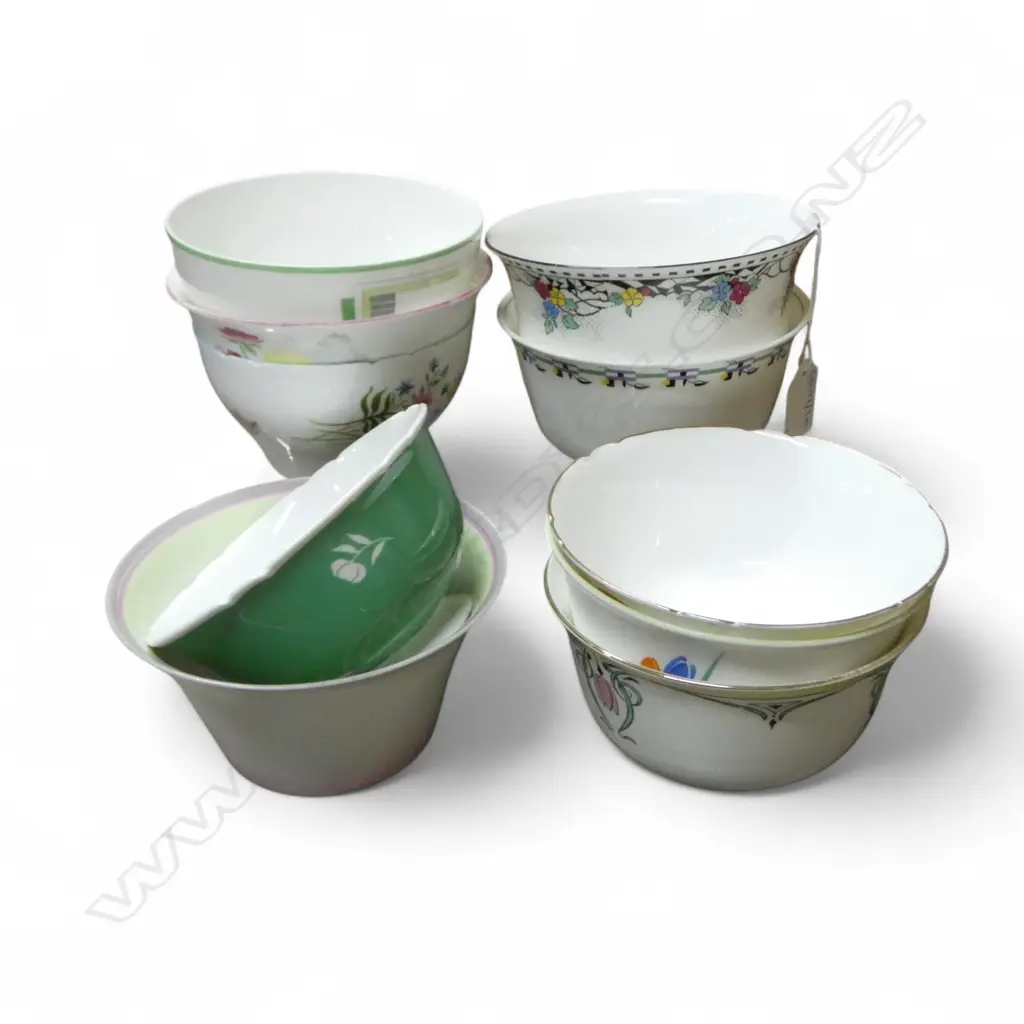10 SHELLEY CHINA SUGAR BOWLS MIXED PATS Image 1++