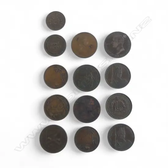 13 19thC / OLD NZ SHOP TOKENS