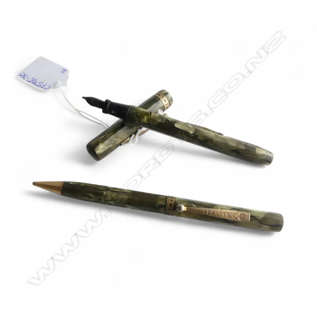 VINTAGE JEFFERSON FOUNTAIN PEN SET w. 14K NIB Image 1++