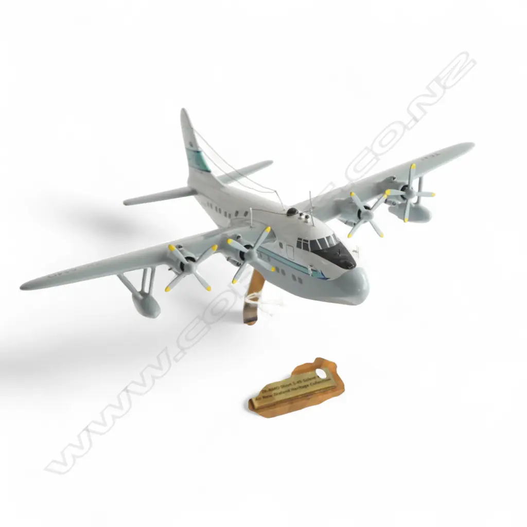 ZK-AMO SHRT S-45 SOLENT 4 FLYING BOAT (on stand) 280 x 350mm (based on the plane at MOTAT). Image 1++