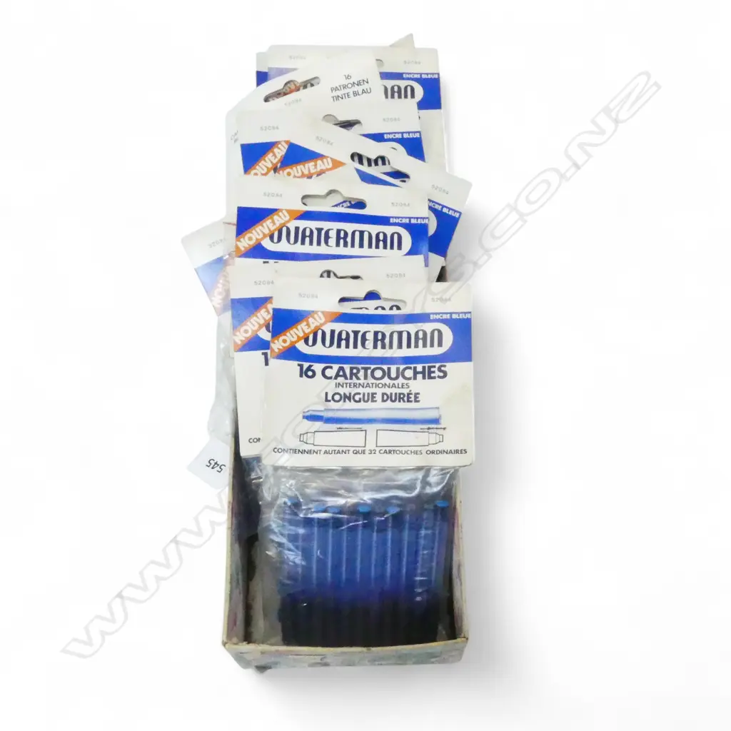 NINE X 16 PACKETS OF WATERMAN FOUNTAIN PEN BLUE INK CARTRIDGES Image 1++