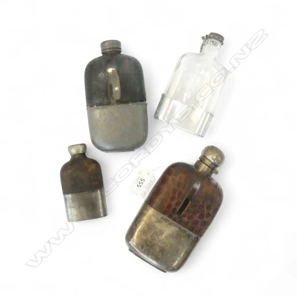 4 OLD FLASKS Image 1++