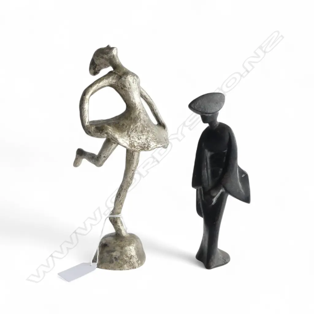 METAL BALLERINA FIGURINE H.225mm + BRONZE JAPANESE WOMAN H.180mm Image 1++
