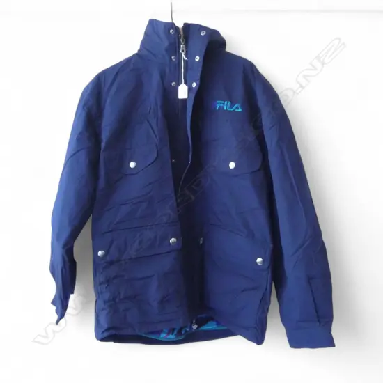 FILA BRAND NAVY JACKET w REMOVABLE FLEECE LINING, US SIZE 40 MENS?