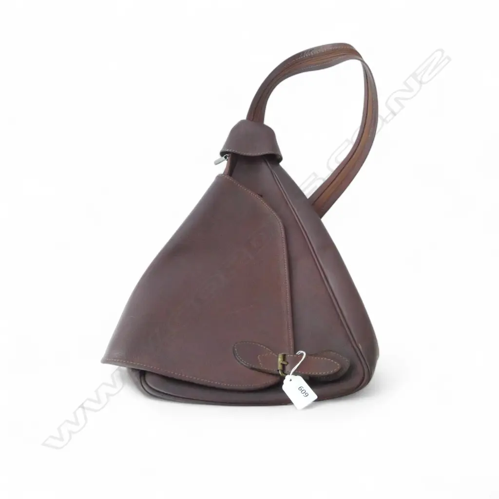 BROWN LEATHER BAG H.400mm Image 1++