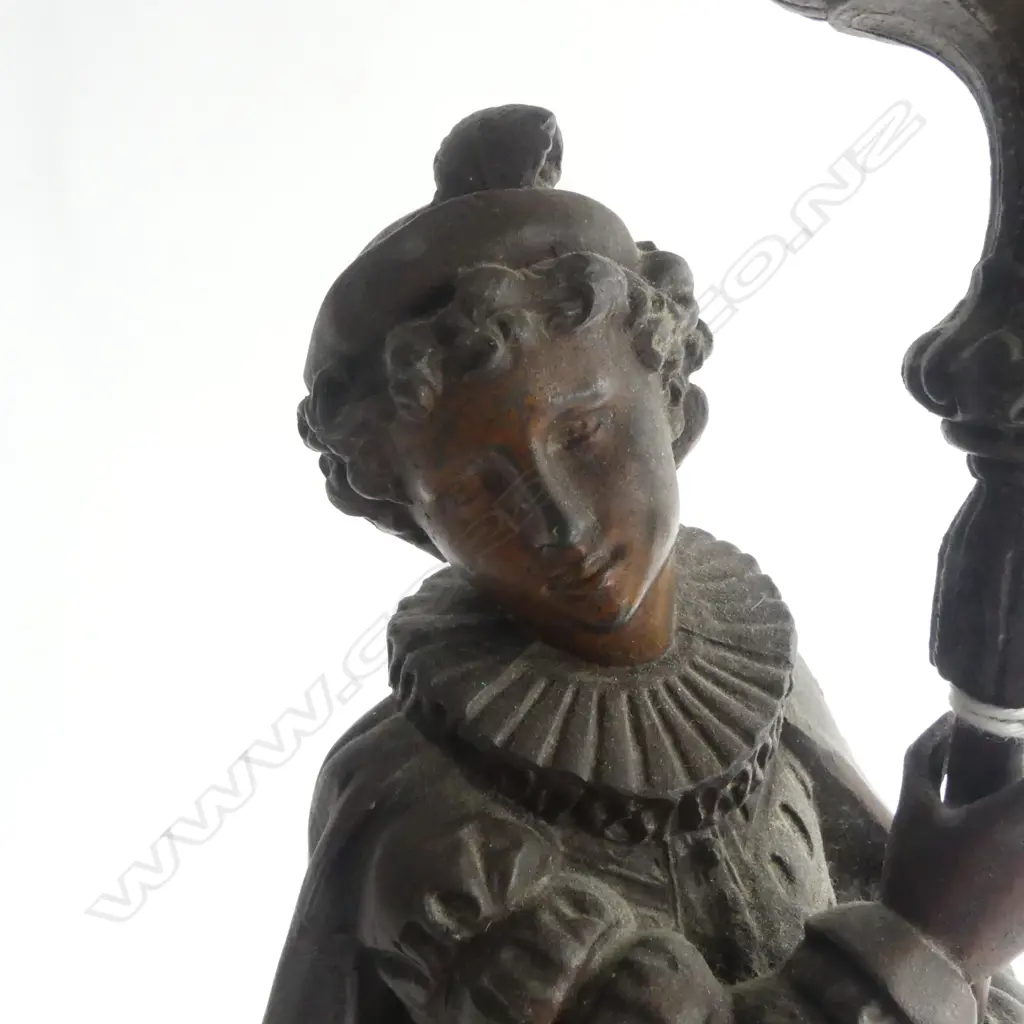 BRONZED METAL FIGURE w. WIND UP MUSIC BASE H.345mm Image 1++