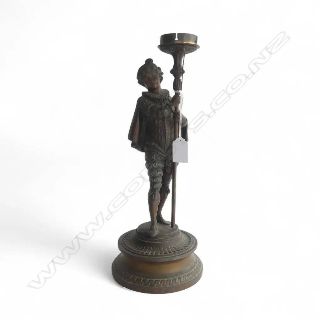 BRONZED METAL FIGURE w. WIND UP MUSIC BASE H.345mm Image 1++