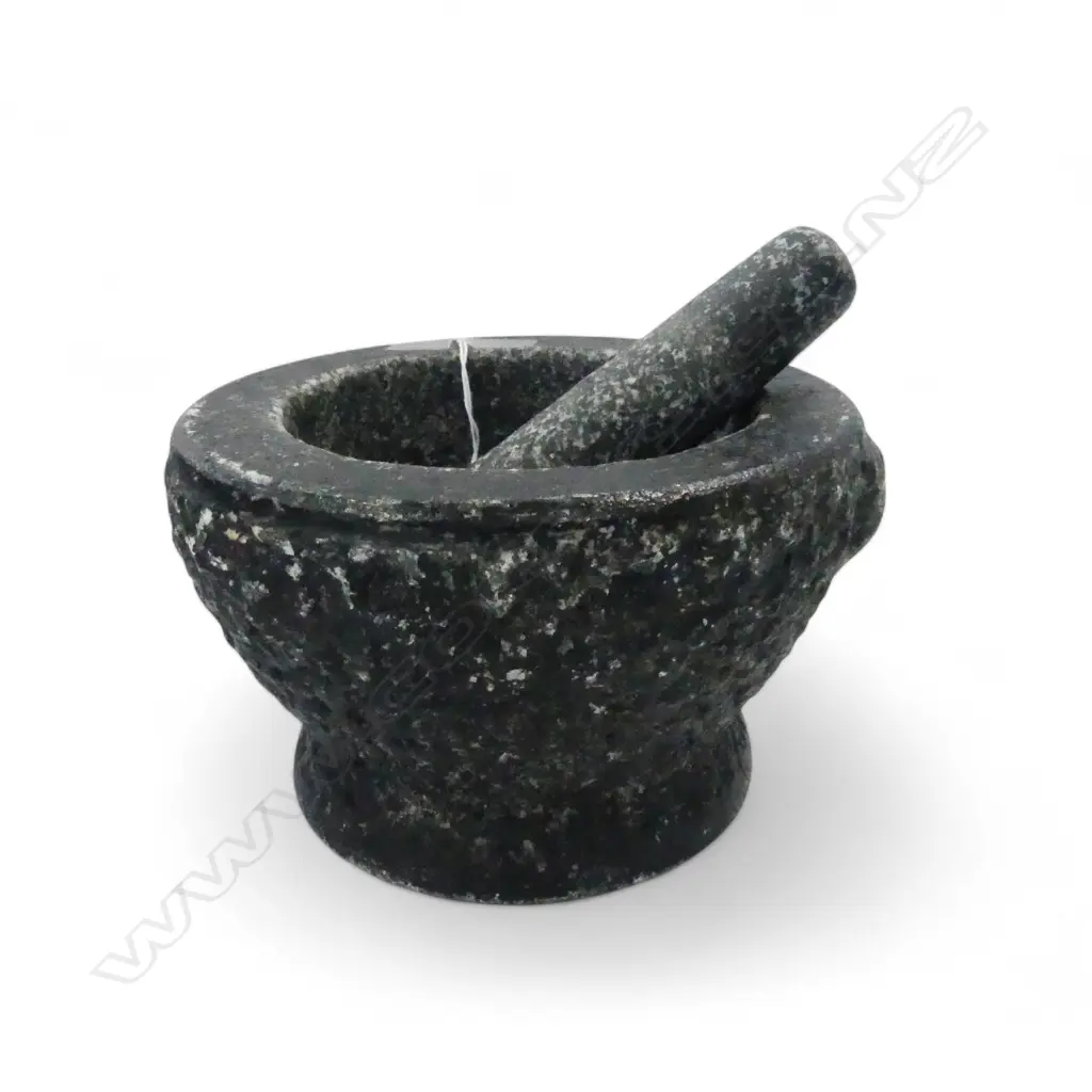 HEAVY GRANITE? STONE MORTAR & PESTLE, D.190MM  Image 1++