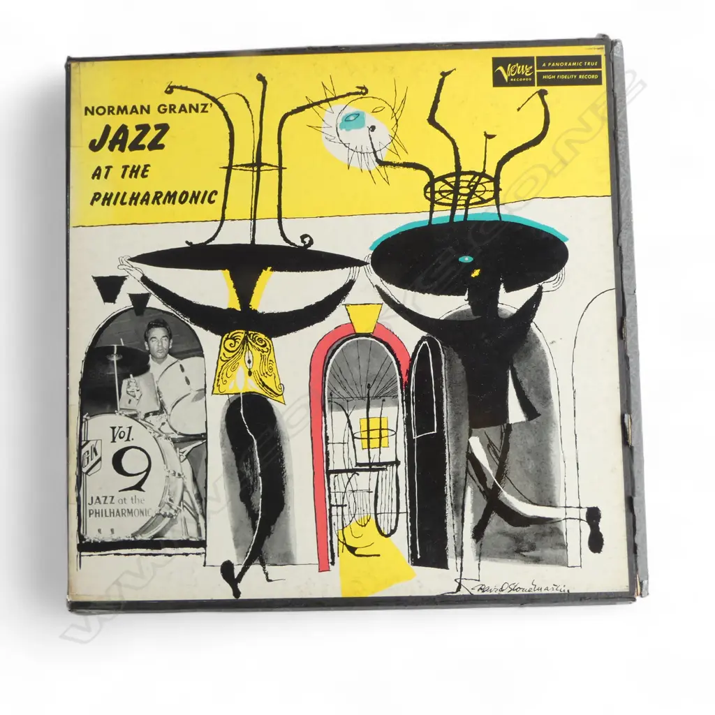 NORMAN GRANZ 3 LP BOX SET JAZZ AT THE PHILHARMONIC VERVE RECORDS MG VOL 9 DAMAGE TO BOX Image 1++