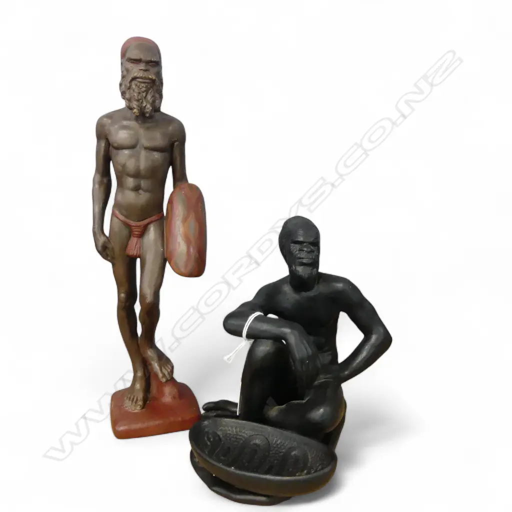 ALEXANDER TAKACS AUSTRALIA YADAKI (DIDGERIDOO) PLAYER STATUE H.180mm + OTHER ABORIGINAL FIGURE  Image 1++