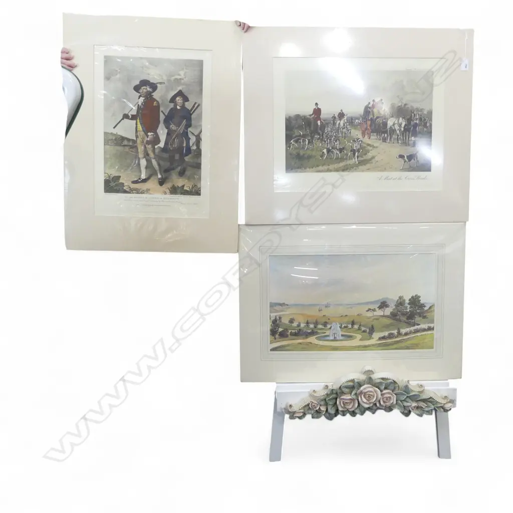 3 UNFRAMED PRINTS; CROSS ROADS, 400x525mm, GOLFERS AT BLACKHEATH, HOYTE VIEW DEVONPORT 1868 Image 1++