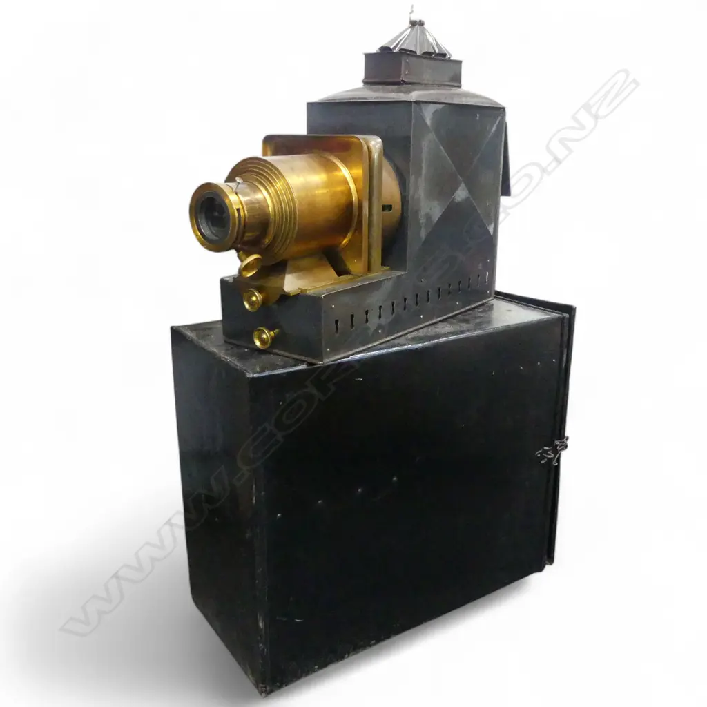 TIN CASED MAGIC LANTERN. H.410 L.500mm (From the Estate of Tommy Doyle) Image 1++