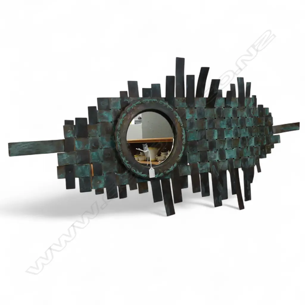 LG WOVEN COPPER ARTWORK w. MIRROR 1320x650mm Image 1++