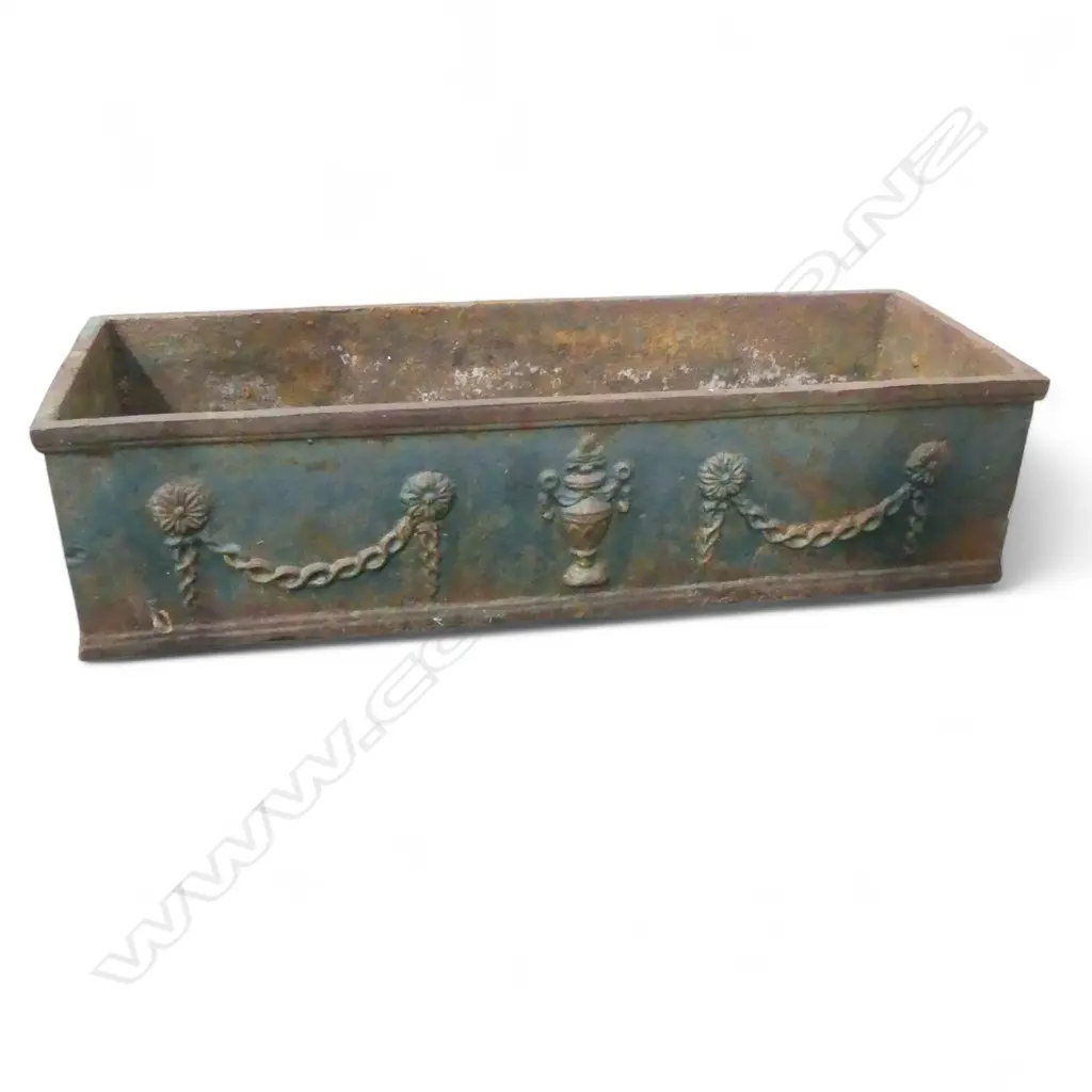 HEAVY ANTIQUE CAST IRON PLANTER 600x200x150mm Image 1++