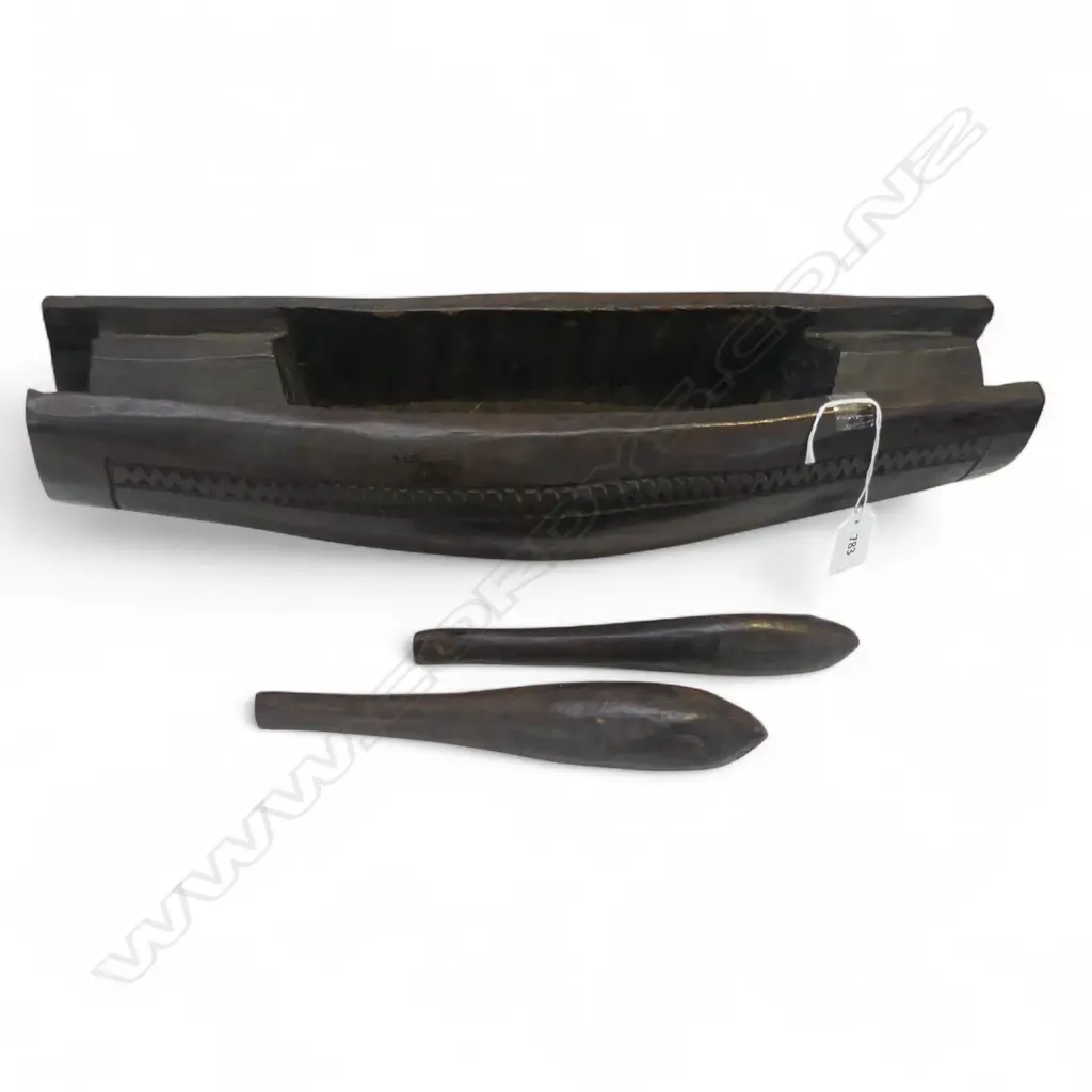 CARVED TRIBAL DRUM L.460mm Image 1++