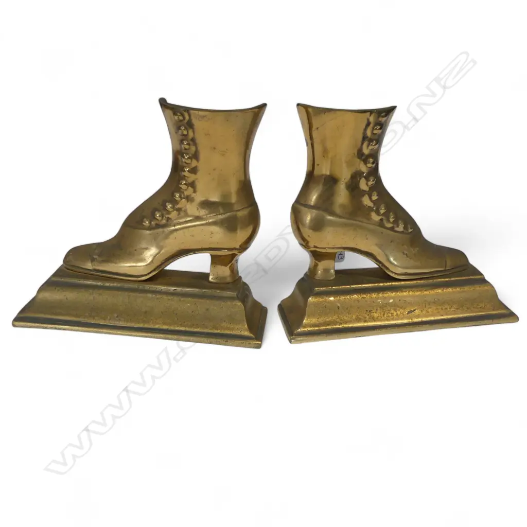 PR BRASS 'BOOT' BOOK ENDS H.145mm Image 1++