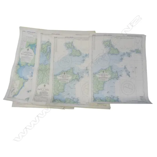 15 ASST. HYDROGRAPHIC CHARTS OF N.Z. PUBLISHED by R.N.Z. NAVY 720x540mm