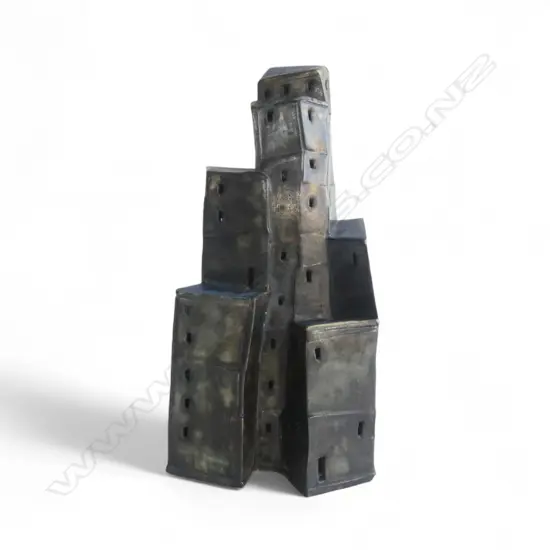 CAROL ROBINSON POTTERY SCULPTURE 'APARTMENTS' SERIES H.285mm