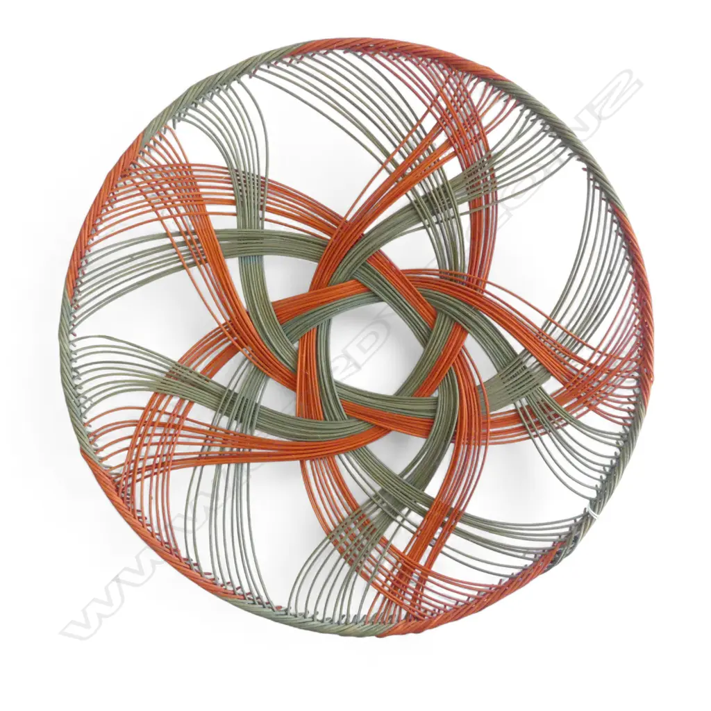 RUTH CASTLE SUNFLOWER PATTERN DYED RATTANCORE DISH 380mm dia Image 1++