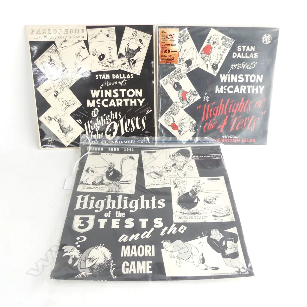 THREE N.Z. RUGBY GAME LPS; 2 PRESENTED by STAN DALLAS Image 1++