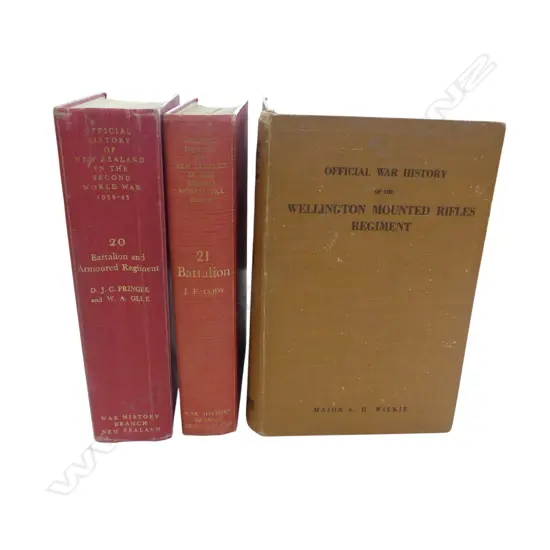 3 NZ WWII BOOKS; 20 & 21 BATTALION, WELLINGTON MOUNTED RIFLES REGIMENT