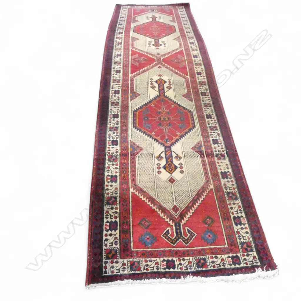 HAND KNOTTED WOOL PILE HERIZ RUNNER 3200x920mm Image 1++