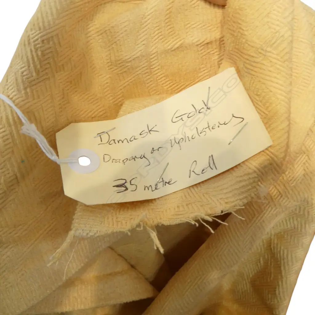 FABRIC BOLT; DAMASK GOLD, DRAPERY OR UPHOLSTERY, 35M Image 1++