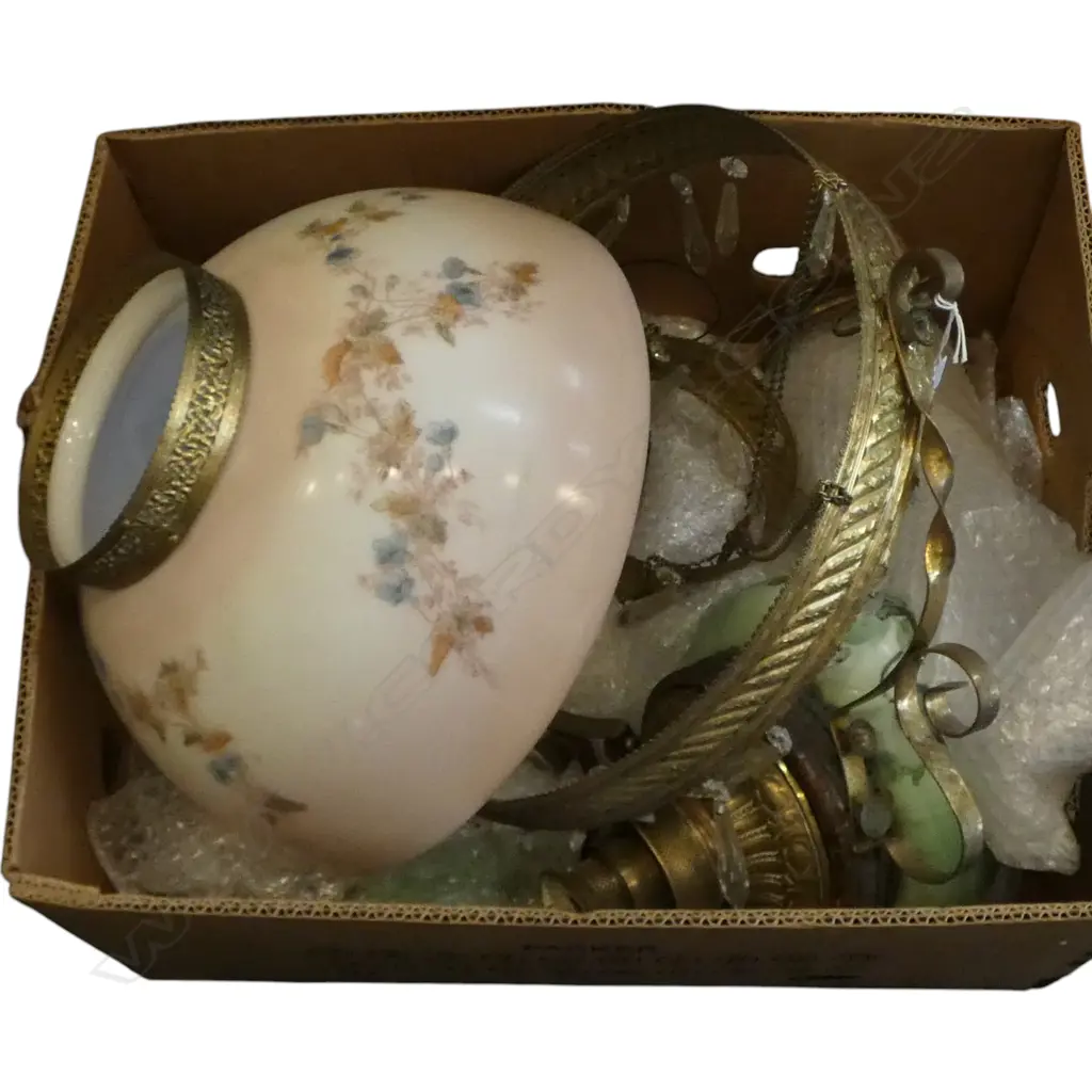 VICTORIAN KEROSENE HANGING LAMP 350mm dia Image 1++