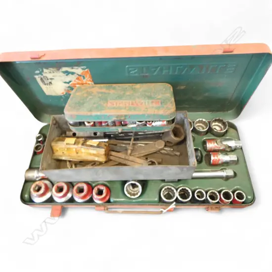 ASST. TOOLS; 2 CASED SOCKET SETS ETC