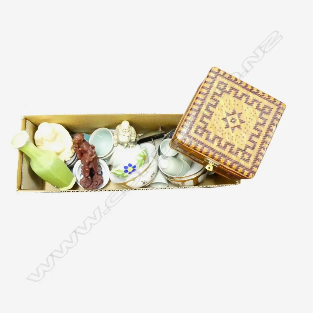 ASST. ORIENTAL CERAMICS, WOVEN BOX ETC Image 1++
