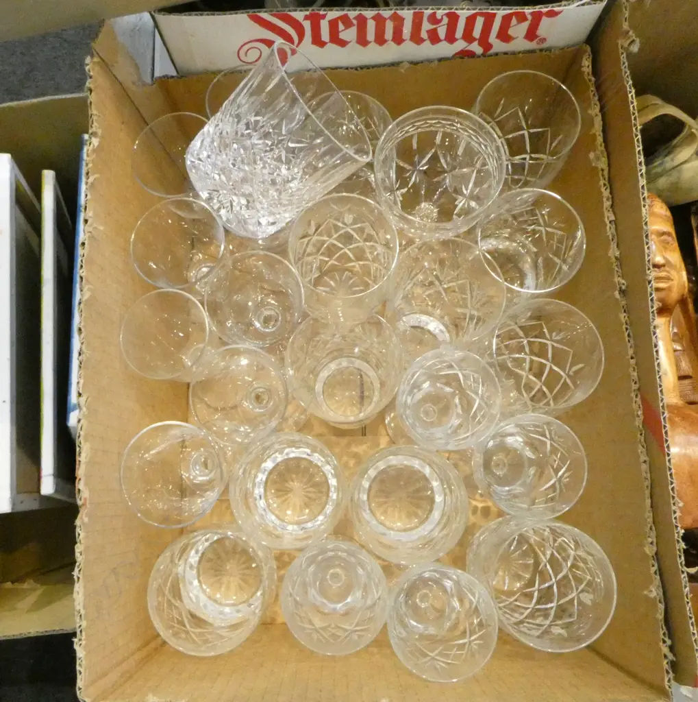 COLLECTION OF CUT CRYSTAL GLASSWARE Incl. STUART CRYSTAL Image 1++