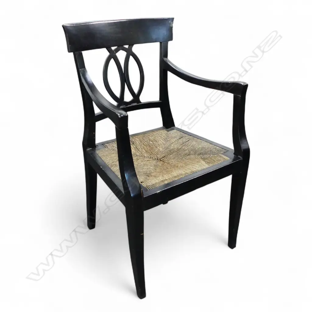 EBONISED ARMCHAIR, some wear Image 1++