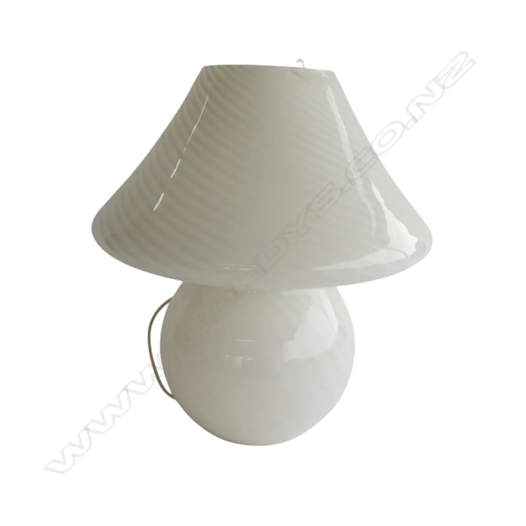WHITE GLASS MUSHROOM LAMP H.350mm Image 1++