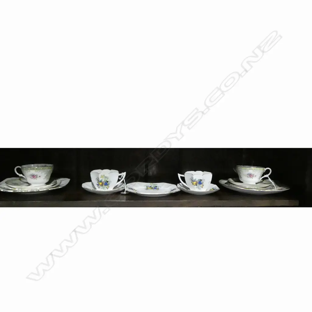 2 SHELLEY CHINA CSP SETS MATCHINGCAKE PLATES 1 SET GEORGIAN PAT Image 1++