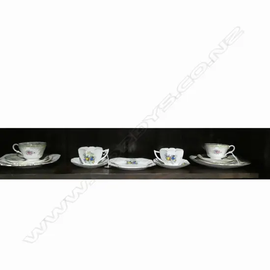 2 SHELLEY CHINA CSP SETS MATCHINGCAKE PLATES 1 SET GEORGIAN PAT