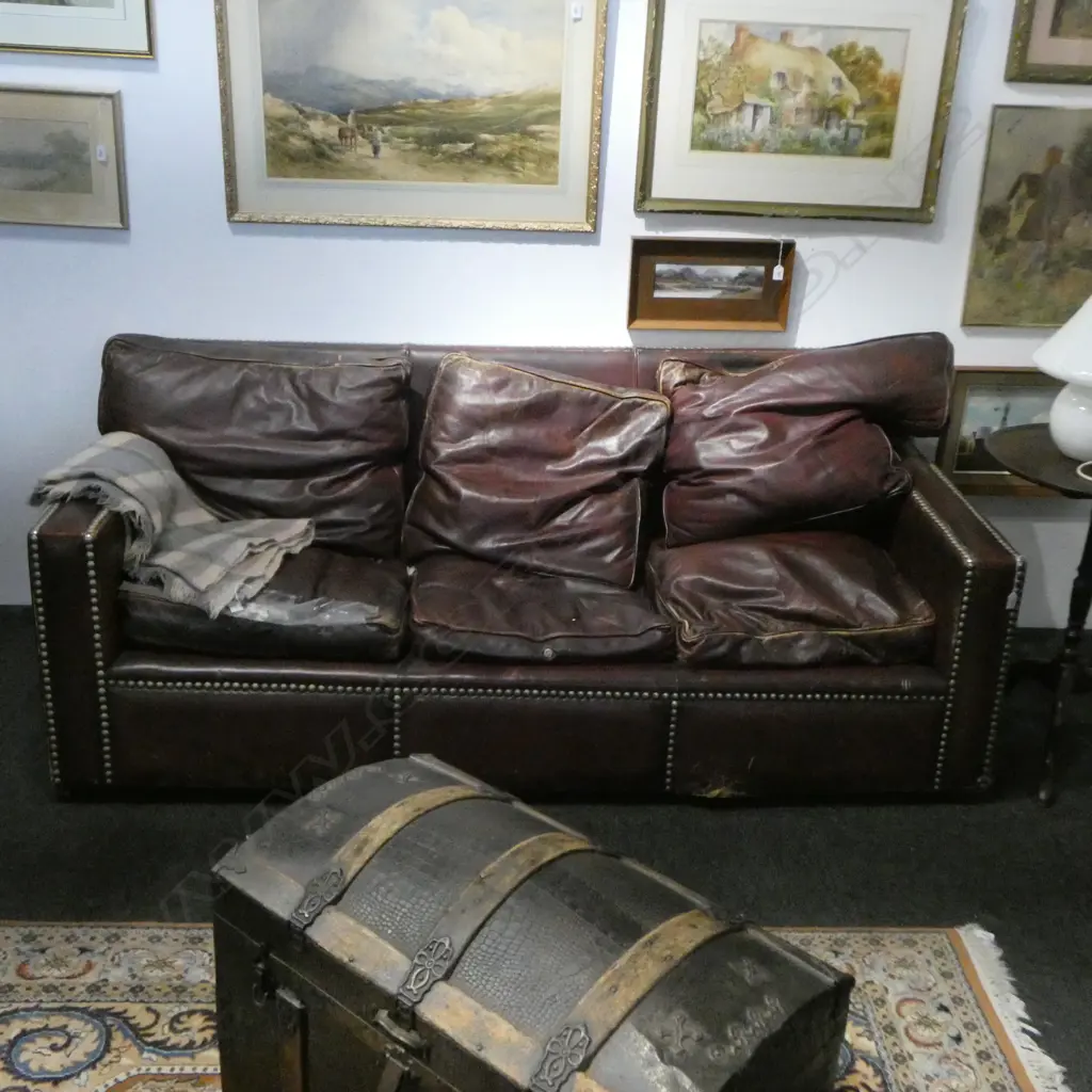 LEATHER SOFA 2000x900x770mm FAULTS Image 1++