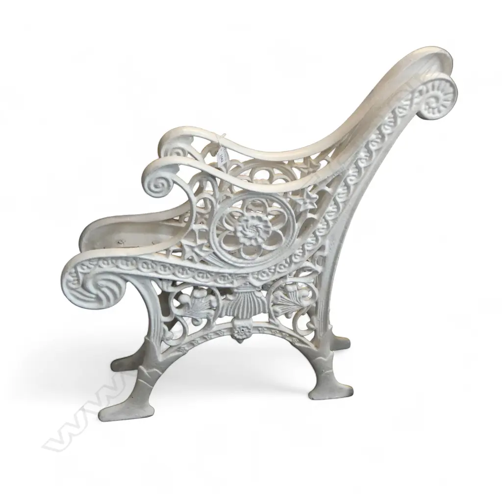 PR WHITE PAINTED CAST IRON BENCH ENDS H.755mm Image 1++