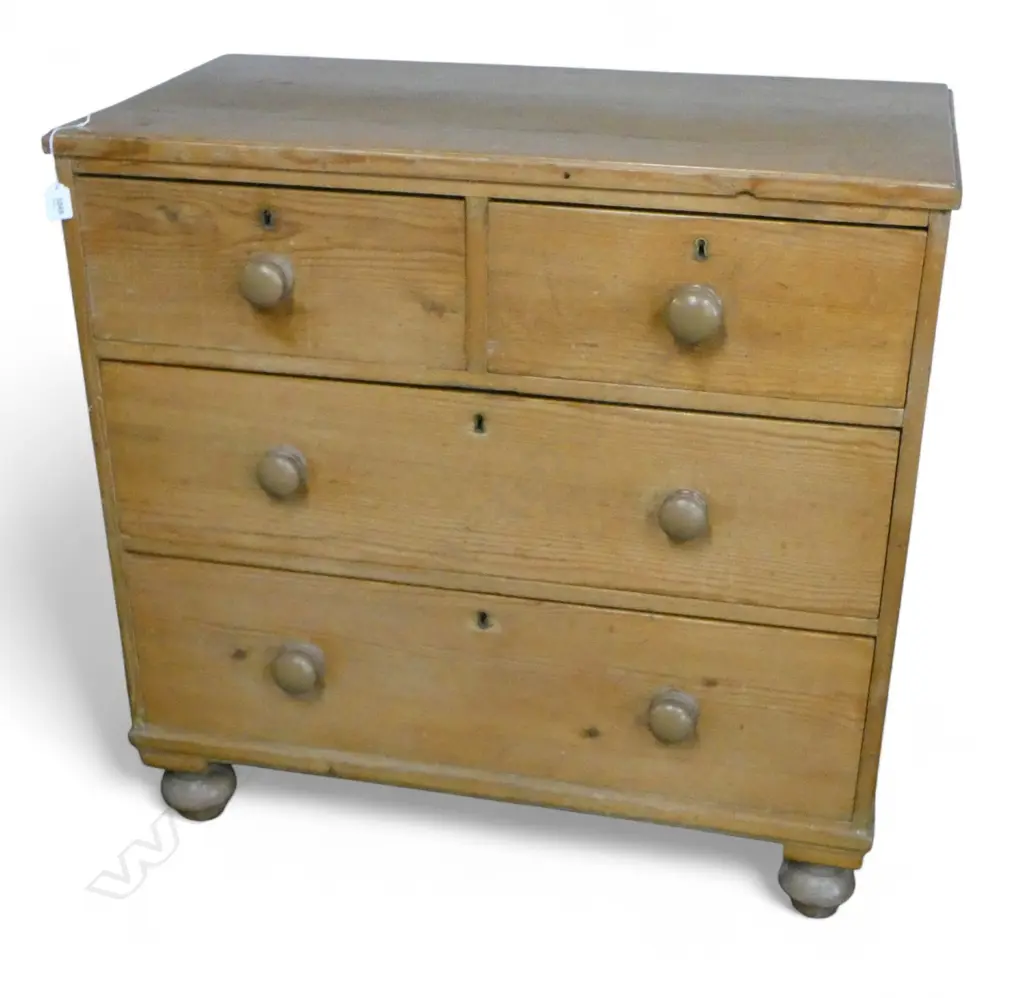 ANTIQUE PINE CHEST OF DRAWERS 880x450x875mm Image 1++